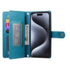 For iPhone 15 Pro Nine Card-slot Zipper Wallet Bag Leather Phone Case(Blue) - 3