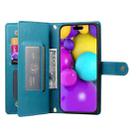 For iPhone 16 Plus Nine Card-slot Zipper Wallet Bag Leather Phone Case(Blue) - 3