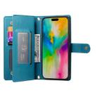 For iPhone 16 Pro Nine Card-slot Zipper Wallet Bag Leather Phone Case(Blue) - 3