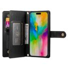 For iPhone 16 Pro Max Nine Card-slot Zipper Wallet Bag Leather Phone Case(Black) - 3