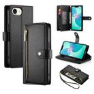 For iPhone SE 4 2024 Nine Card-slot Zipper Wallet Bag Leather Phone Case(Black) - 1