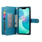 For iPhone SE 4 2024 Nine Card-slot Zipper Wallet Bag Leather Phone Case(Blue) - 3