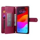 For iPhone 17 Pro Max Nine Card-slot Zipper Wallet Bag Leather Phone Case(Red) - 3