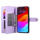 For iPhone 17 Pro Max Nine Card-slot Zipper Wallet Bag Leather Phone Case(Purple) - 3
