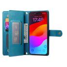For iPhone 17 Pro Max Nine Card-slot Zipper Wallet Bag Leather Phone Case(Blue) - 3