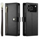 For iPhone 17 Pro Nine Card-slot Zipper Wallet Bag Leather Phone Case(Black) - 2