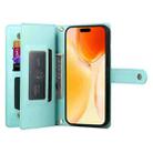 For iPhone 17 Nine Card-slot Zipper Wallet Bag Leather Phone Case(Mint Green) - 3