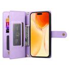 For iPhone 17 Nine Card-slot Zipper Wallet Bag Leather Phone Case(Purple) - 3