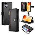 For iPhone 17 Nine Card-slot Zipper Wallet Bag Leather Phone Case(Black) - 1