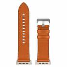 For Apple Watch SE 2022 44mm Wilderness Top-grain Leather Watch Band(Titanium Connector Brown) - 2