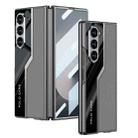 For Samsung Galaxy Z Fold6 GKK Integrated Plating TPU + Leather Supercar Full Coverage Phone Case(Grey) - 1