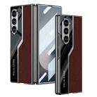 For Samsung Galaxy Z Fold6 GKK Integrated Plating TPU + Leather Supercar Full Coverage Phone Case(Red) - 1