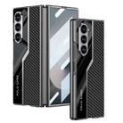 For Samsung Galaxy Z Fold6 GKK Integrated Plating TPU + Leather Supercar Full Coverage Phone Case(Carbon Fiber) - 1