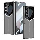 For Samsung Galaxy Z Fold6 GKK Integrated Plating Leather Knight Full Coverage Phone Case(Grey) - 1