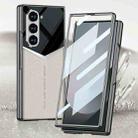 For Samsung Galaxy Z Fold6 GKK Integrated Plating Leather Knight Full Coverage Phone Case(Carbon Fibre) - 3