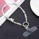 Mobile Phone Anti-lost Alloy Butterfly Glass Short Bead Chain(Silver) - 1