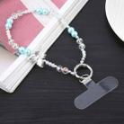 Mobile Phone Anti-lost Alloy Butterfly Glass Short Bead Chain(Blue) - 1