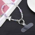 Mobile Phone Anti-lost Alloy Butterfly Glass Short Bead Chain(Purple) - 1