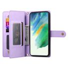 For Samsung Galaxy S21 FE 5G Nine Card-slot Zipper Wallet Bag Leather Phone Case(Purple) - 3