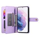 For Samsung Galaxy S21+ 5G Nine Card-slot Zipper Wallet Bag Leather Phone Case(Purple) - 3
