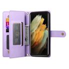 For Samsung Galaxy S21 Ultra 5G Nine Card-slot Zipper Wallet Bag Leather Phone Case(Purple) - 3