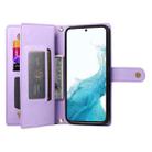 For Samsung Galaxy S22 5G Nine Card-slot Zipper Wallet Bag Leather Phone Case(Purple) - 3