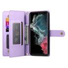 For Samsung Galaxy S22 Ultra 5G Nine Card-slot Zipper Wallet Bag Leather Phone Case(Purple) - 3