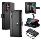 For Samsung Galaxy S22 Ultra 5G Nine Card-slot Zipper Wallet Bag Leather Phone Case(Black) - 1