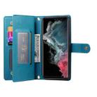 For Samsung Galaxy S22 Ultra 5G Nine Card-slot Zipper Wallet Bag Leather Phone Case(Blue) - 3