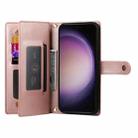 For Samsung Galaxy S23 5G Nine Card-slot Zipper Wallet Bag Leather Phone Case(Pink) - 3