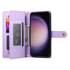 For Samsung Galaxy S23 5G Nine Card-slot Zipper Wallet Bag Leather Phone Case(Purple) - 3