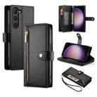 For Samsung Galaxy S23 5G Nine Card-slot Zipper Wallet Bag Leather Phone Case(Black) - 1