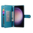 For Samsung Galaxy S23 5G Nine Card-slot Zipper Wallet Bag Leather Phone Case(Blue) - 3