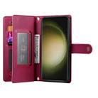 For Samsung Galaxy S23 Ultra 5G Nine Card-slot Zipper Wallet Bag Leather Phone Case(Red) - 3