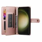 For Samsung Galaxy S23 Ultra 5G Nine Card-slot Zipper Wallet Bag Leather Phone Case(Pink) - 3