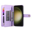For Samsung Galaxy S23 Ultra 5G Nine Card-slot Zipper Wallet Bag Leather Phone Case(Purple) - 3