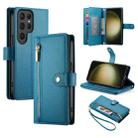 For Samsung Galaxy S23 Ultra 5G Nine Card-slot Zipper Wallet Bag Leather Phone Case(Blue) - 1