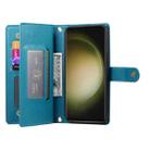 For Samsung Galaxy S23 Ultra 5G Nine Card-slot Zipper Wallet Bag Leather Phone Case(Blue) - 3