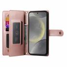 For Samsung Galaxy S24 5G Nine Card-slot Zipper Wallet Bag Leather Phone Case(Pink) - 3