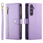 For Samsung Galaxy S24+ 5G Nine Card-slot Zipper Wallet Bag Leather Phone Case(Purple) - 2