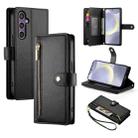 For Samsung Galaxy S24+ 5G Nine Card-slot Zipper Wallet Bag Leather Phone Case(Black) - 1