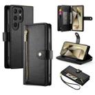 For Samsung Galaxy S24 Ultra 5G Nine Card-slot Zipper Wallet Bag Leather Phone Case(Black) - 1