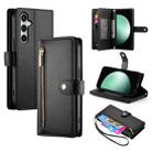 For Samsung Galaxy S24 FE 5G Nine Card-slot Zipper Wallet Bag Leather Phone Case(Black) - 1