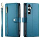 For Samsung Galaxy S24 FE 5G Nine Card-slot Zipper Wallet Bag Leather Phone Case(Blue) - 2