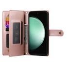 For Samsung Galaxy S25 Edge 5G Nine Card-slot Zipper Wallet Bag Leather Phone Case(Pink) - 3