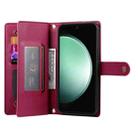 For Samsung Galaxy S25 FE 5G Nine Card-slot Zipper Wallet Bag Leather Phone Case(Red) - 3