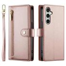 For Samsung Galaxy S25 FE 5G Nine Card-slot Zipper Wallet Bag Leather Phone Case(Pink) - 2