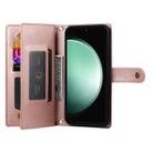 For Samsung Galaxy S25 FE 5G Nine Card-slot Zipper Wallet Bag Leather Phone Case(Pink) - 3