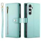 For Samsung Galaxy S25 FE 5G Nine Card-slot Zipper Wallet Bag Leather Phone Case(Mint Green) - 2