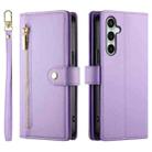 For Samsung Galaxy S25 FE 5G Nine Card-slot Zipper Wallet Bag Leather Phone Case(Purple) - 2